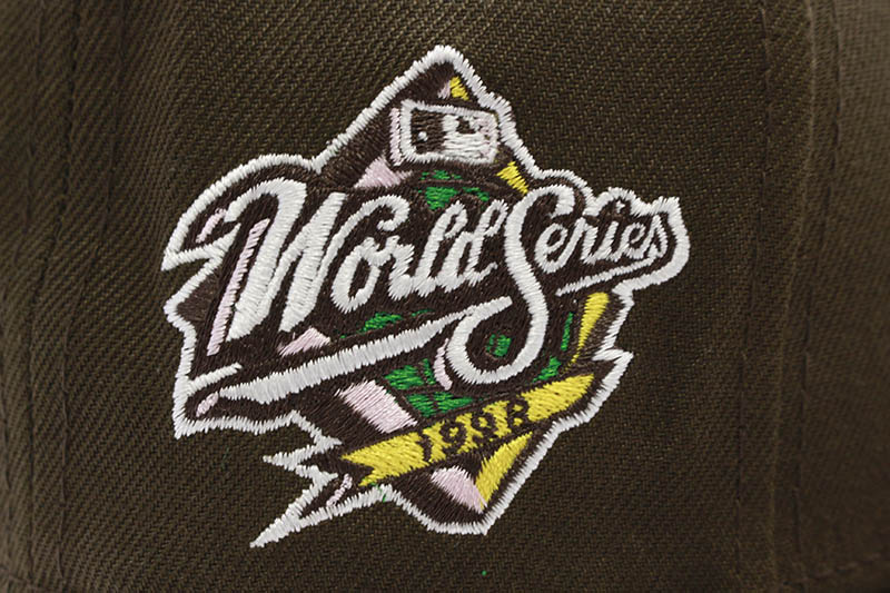 NEW ERA SAN DIEGO PADRES 59FIFTY FITTED CAP (1998 WORLD SERIES SIDE PATCH/PINK UNDER VISOR/BROWN)