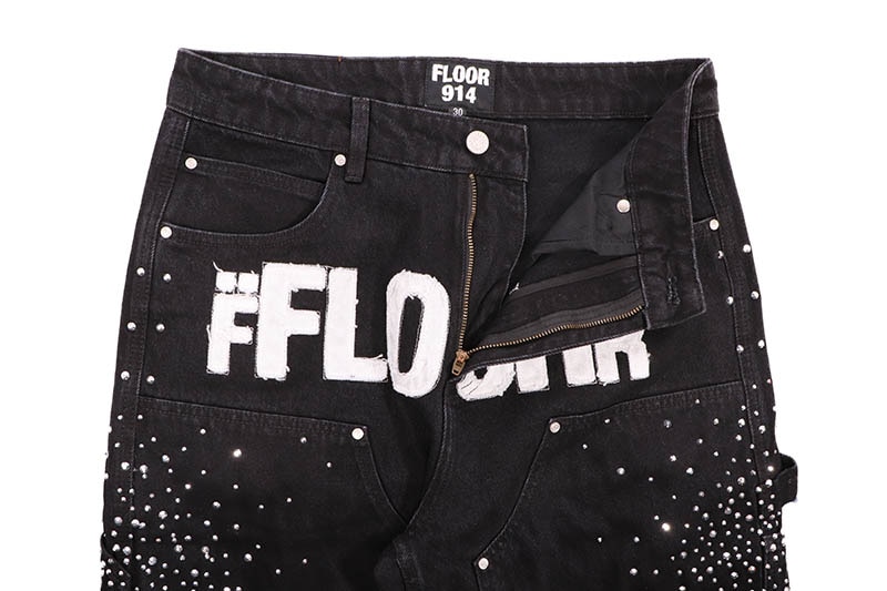 FLOOR 914 RHINESTONE DENIM (BLACK)