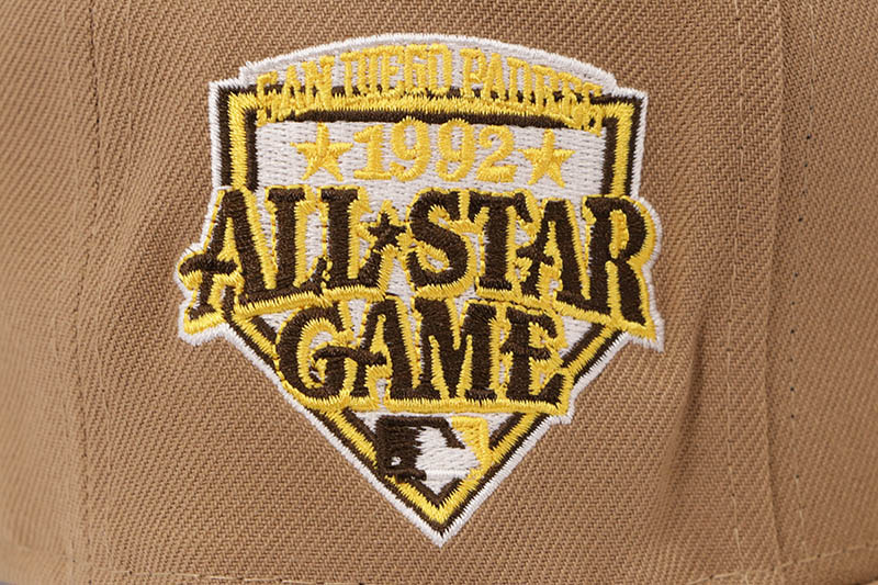 NEW ERA SAN DIEGO PADRES 59FIFTY FITTED CAP (1992 ALL STAR GAME CUSTOM SIDE PATCH/A GOLD UNDER VISOR/KHAKI) 70945768