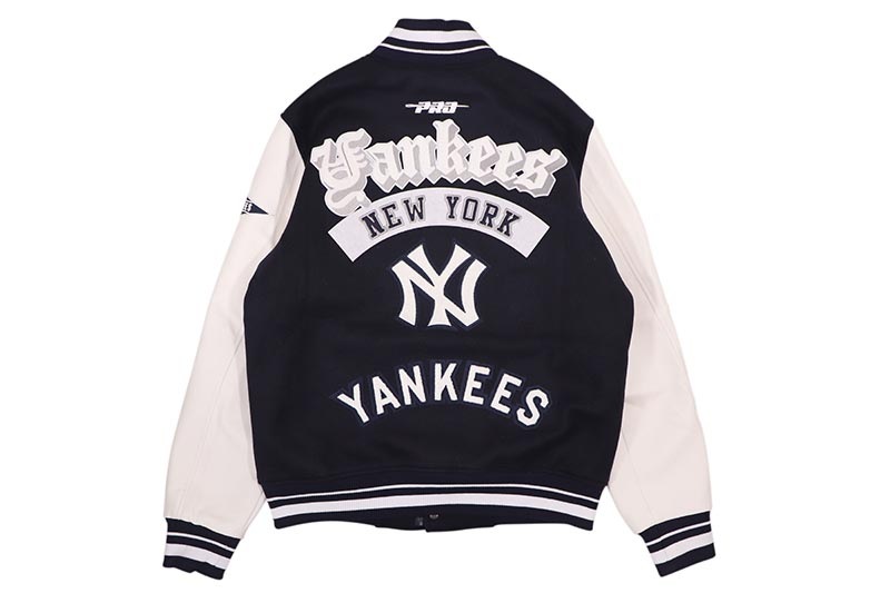PRO STANDARD NEW YORK YANKEES BEST OF RIB WOOL VARSITY JACKET (LNY6315284-MNW:MIDNIGHT NAVY/WHITE)