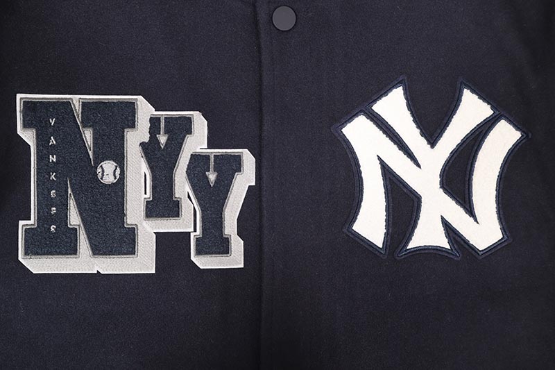 PRO STANDARD NEW YORK YANKEES BEST OF RIB WOOL VARSITY JACKET (LNY6315284-MNW:MIDNIGHT NAVY/WHITE)