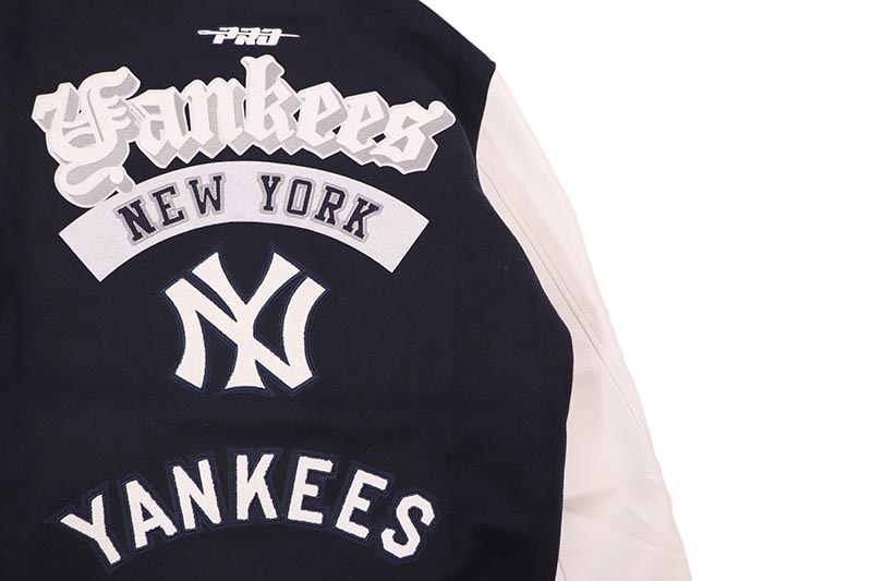 PRO STANDARD NEW YORK YANKEES BEST OF RIB WOOL VARSITY JACKET (LNY6315284-MNW:MIDNIGHT NAVY/WHITE)