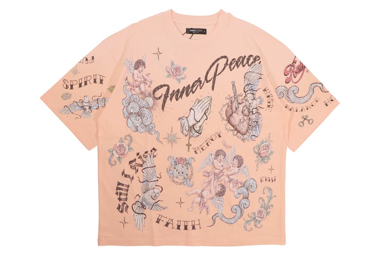 ROKU STUDIO FAITH BOXY TEE  (RK1482091:GUAVA)