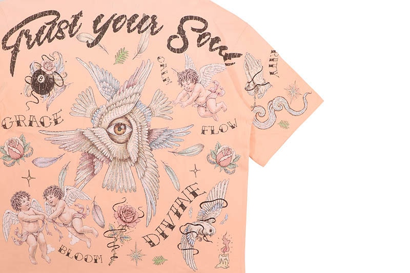 ROKU STUDIO FAITH BOXY TEE  (RK1482091:GUAVA)