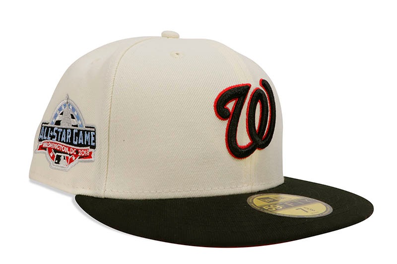 NEW ERA WASHINGTON NATIONALS 59FIFTY FITTED CAP (2018 ALL-STAR GAME CUSTOM SIDE PATCH/RED UNDER VISOR/CHROME WHITE BLACK)
