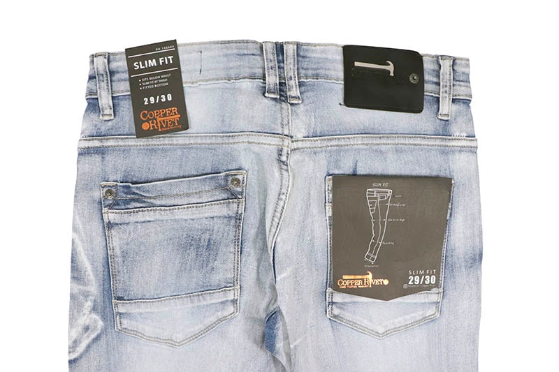 COPPER RIVET SAND WASHED JEANS (033084-LSB:LIGHT SAND BLUE