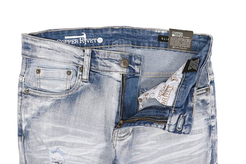 COPPER RIVET SAND WASHED JEANS (033084-LSB:LIGHT SAND BLUE 