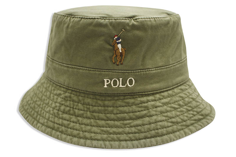 POLO RALPH LAUREN STRETCH-COTTON BUCKET HAT (710787242004:ARMY OLIVE)