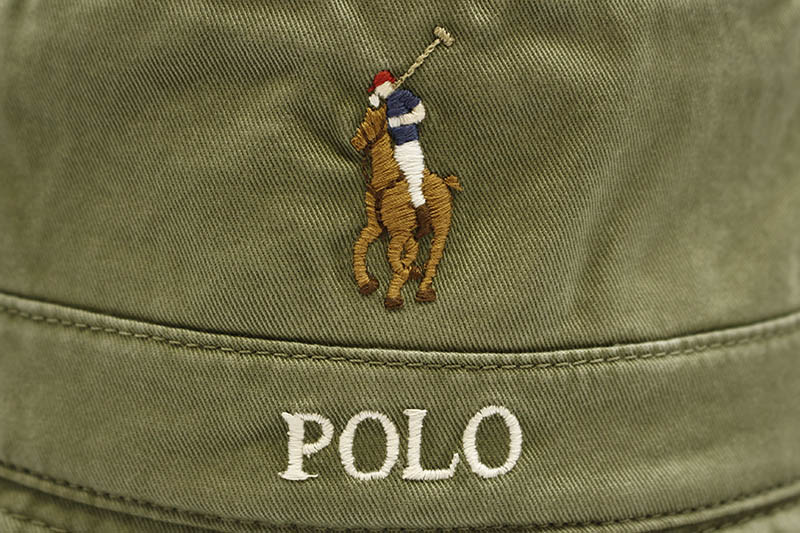 POLO RALPH LAUREN STRETCH-COTTON BUCKET HAT (710787242004:ARMY OLIVE)
