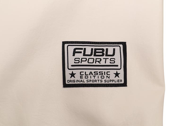 FUBU FAUX LEATHER BASEBALL SHIRTS (FAM-51100:WHITE)