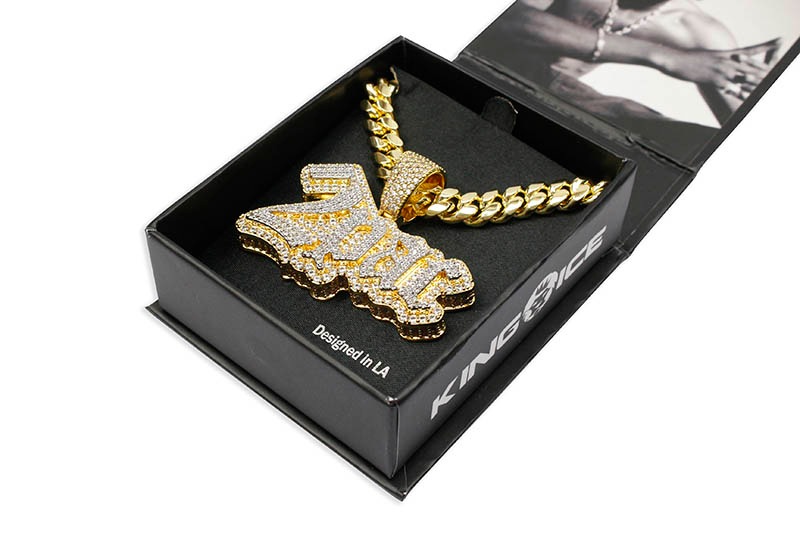 KING ICE X 2PAC - 2PAC LOGO NECKLACE-GROW AROUND