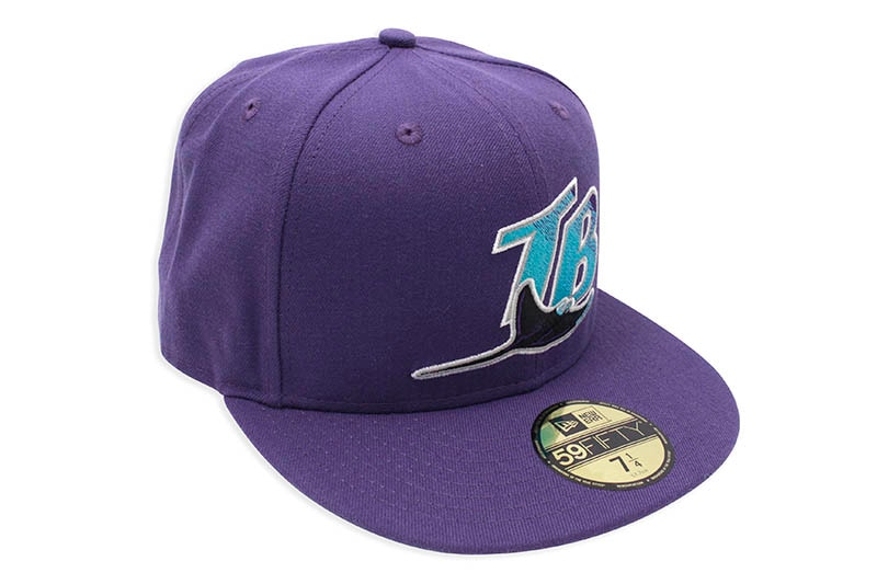 NEW ERA TAMPA BAY RAYS 59FIFTY FITTED CAP (SKY BLUE UNDER VISOR/PURPLE)