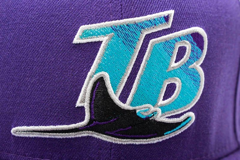 NEW ERA TAMPA BAY RAYS 59FIFTY FITTED CAP (SKY BLUE UNDER VISOR/PURPLE)