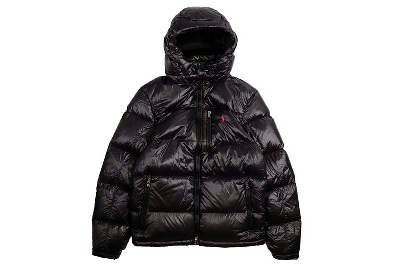 POLO RALPH LAUREN THE GORHAM GLOSSED DOWN JACKET (710968281001:POLO BLACK GLOSSY)