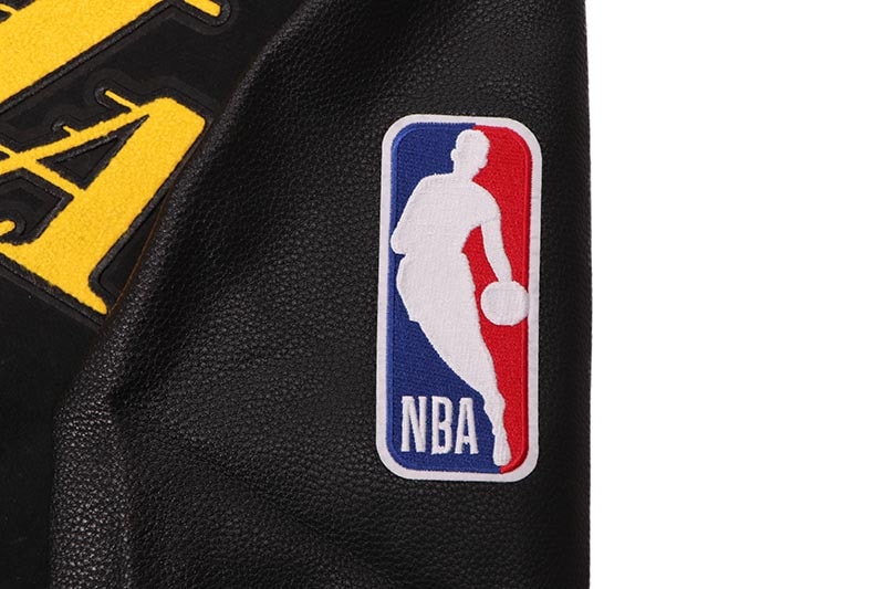 PRO STANDARD LOS ANGELES LAKERS BEST OF RIB WOOL VARSITY JACKET (BLL6516383-BKP:BLACK/PURPLE)