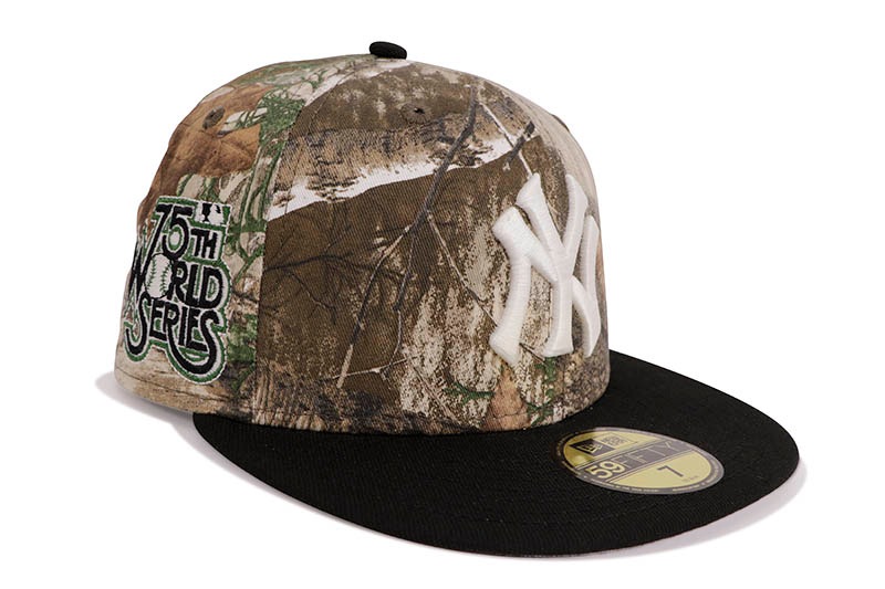 NEW ERA NEW YORK YANKEES 59FIFTY FITTED CAP (75TH WORLD SERIES SIDE PATCH/GREY UNDER VISOR/REALTREE BLACK) 70853581