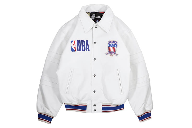 AVIREX NBA ALL TEAM LEATHER JACKET (030:WHITE) 783-5150014