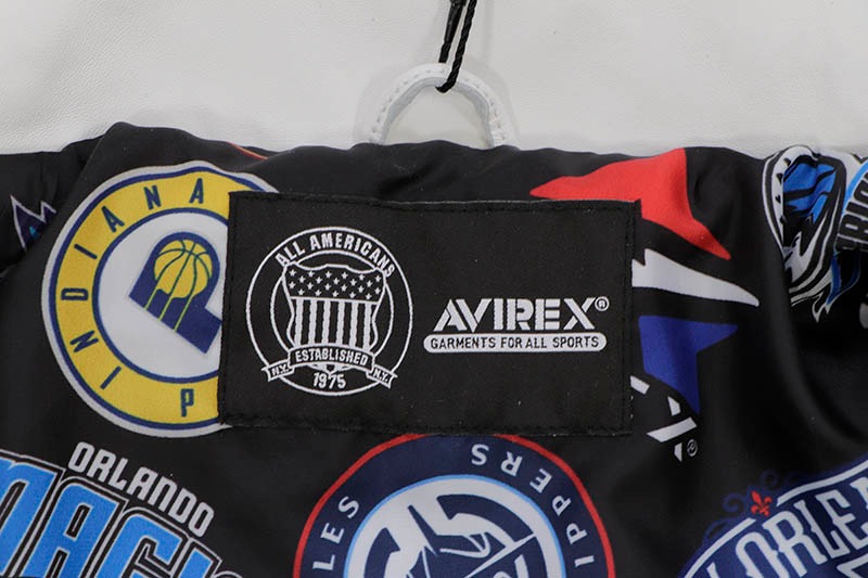 【支給品NPBマーク】日本ハム☆ブライアン・ロドリゲスグラウンドジャケット☆ AVIREX NBA ALL TEAM LEATHER JACKET (030:WHITE) 783-5150014