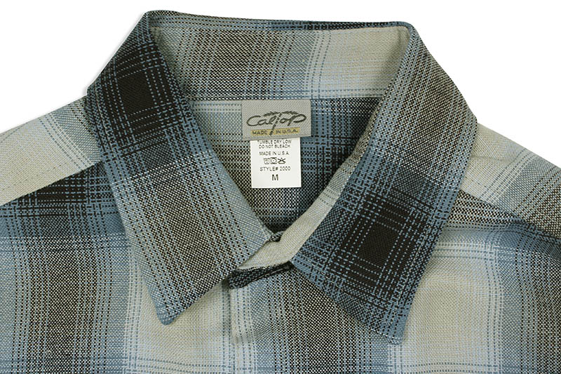 CALTOP PLAID FLANNEL LONG SLEEVE SHIRT (#2000:SKY BLUE/GRAY)