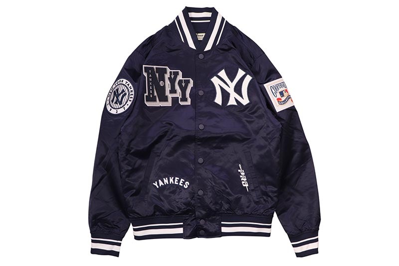 PRO STANDARD NEW YORK YANKEES BEST OF RIB SATIN JACKET (LNY6315283-MDN:MIDNIGHT NAVY)