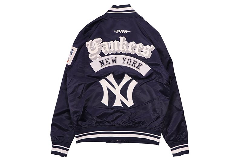 PRO STANDARD NEW YORK YANKEES BEST OF RIB SATIN JACKET (LNY6315283-MDN:MIDNIGHT NAVY)