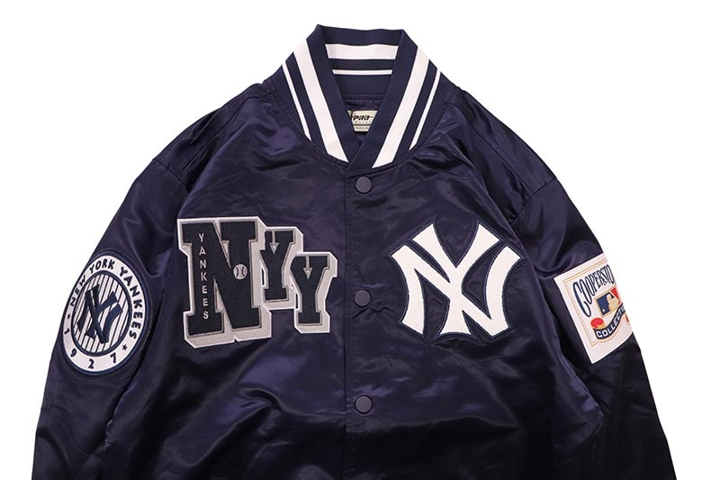 PRO STANDARD NEW YORK YANKEES BEST OF RIB SATIN JACKET (LNY6315283-MDN:MIDNIGHT NAVY)