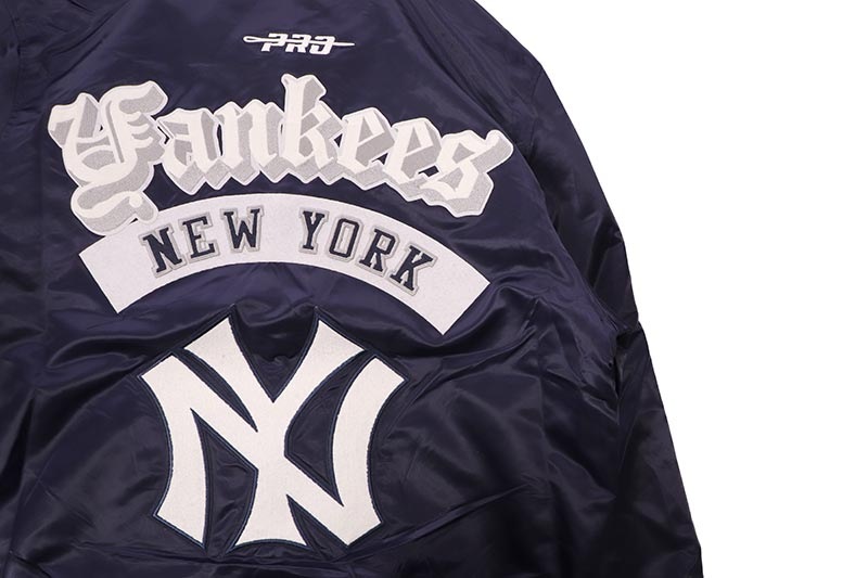 PRO STANDARD NEW YORK YANKEES BEST OF RIB SATIN JACKET (LNY6315283-MDN:MIDNIGHT NAVY)