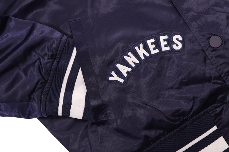 PRO STANDARD NEW YORK YANKEES BEST OF RIB SATIN JACKET (LNY6315283-MDN:MIDNIGHT NAVY)