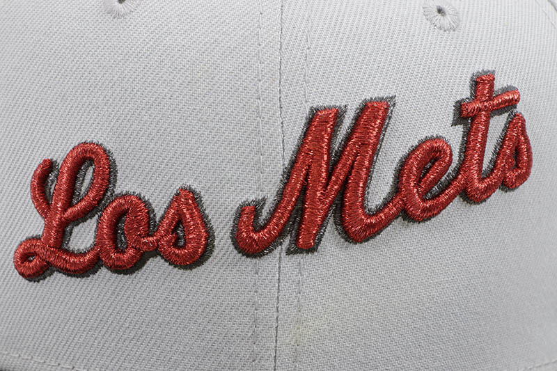 NEW ERA NEW YORK METS 59FIFTY FITTED CAP (SHEA STADIUM 1964-2008 SIDE PATCH/RED UNDER VISOR/GREY BLACK) 14693473