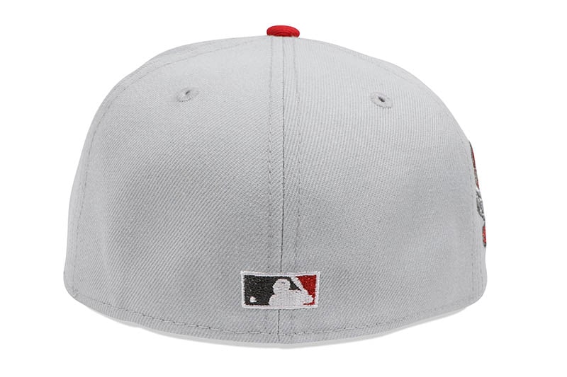 NEW ERA NEW YORK METS 59FIFTY FITTED CAP (SHEA STADIUM 1964-2008 SIDE PATCH/RED UNDER VISOR/GREY BLACK) 14693473