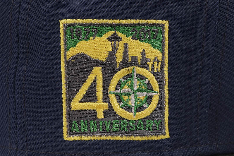 NEW ERA SEATTLE MARINERS 59FIFTY FITTED CAP (40TH ANNIVERSARY CUSTOM SIDE PATCH/GREEN UNDER VISOR/NAVY BLACK) 14380673