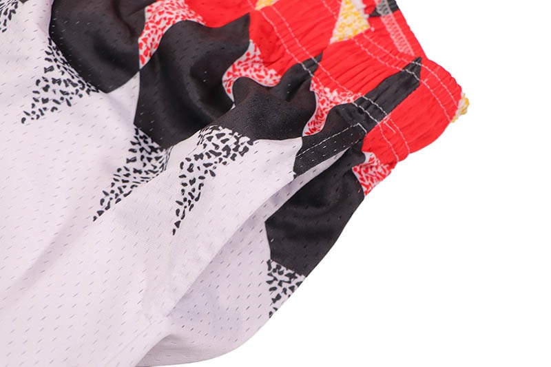 ERIC EMANUEL WORLD CUP RED AND BLACK PATTERN W BLACK EE SHORTS