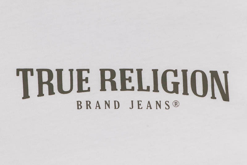 TRUE RELIGION LONG SLEEVE LOGO TRIM TEE (106338:OPTIC WHITE)