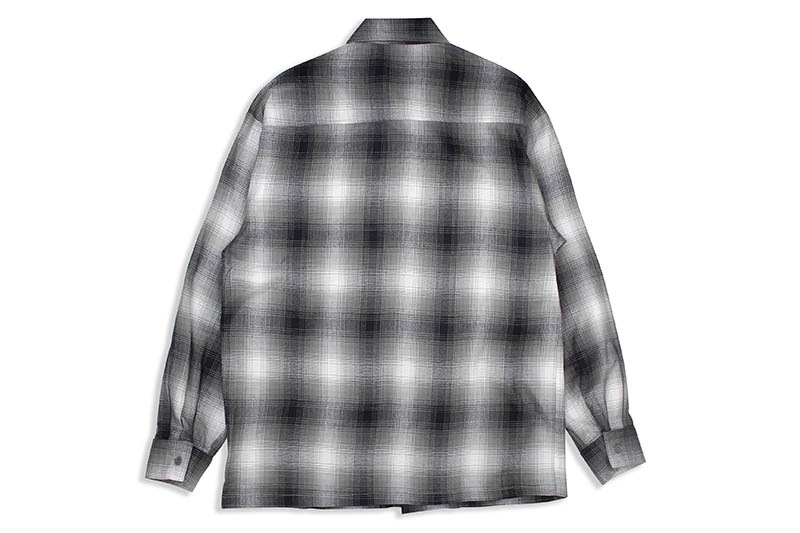 CALTOP PLAID FLANNEL LONG SLEEVE SHIRT (#2000:GRAY/WHITE)