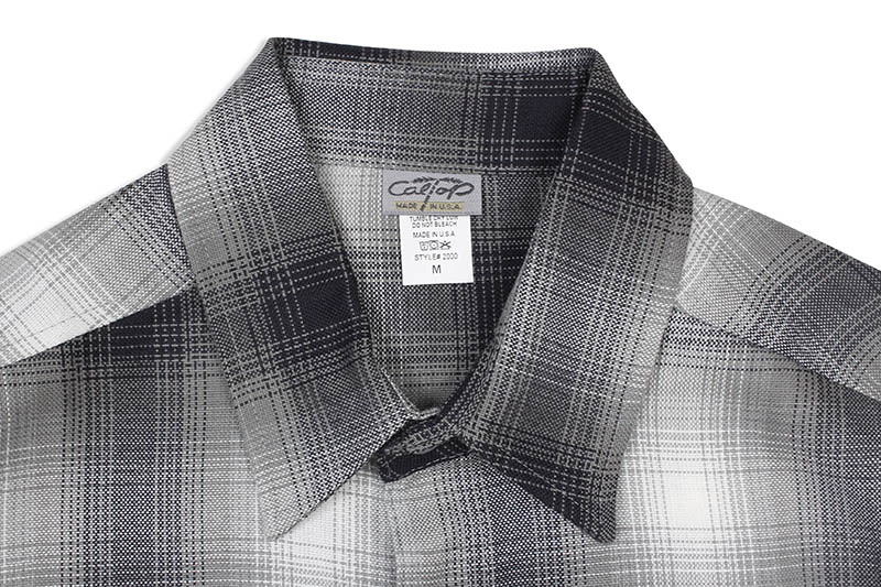 CALTOP PLAID FLANNEL LONG SLEEVE SHIRT (#2000:GRAY/WHITE)
