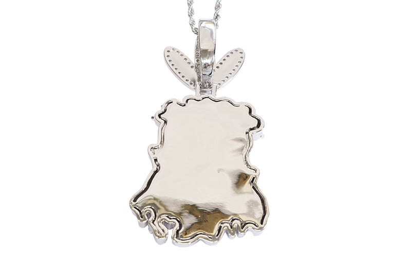 KAMI JESUS HEAD PIECE PENDANT (MICRO PAVE CZ GOLD PLATED:ORANGE)
