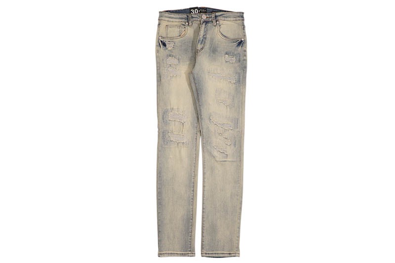 WAIMEA SKINNY JEANS WITH MINIMAL RIPS (M8235D:BLEACH WASH)