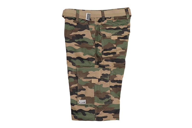 PRO CLUB COTTON TWILL CARGO SHORTS WITH BELT (GREEN CAMO) 166