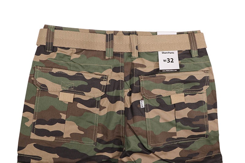 PRO CLUB COTTON TWILL CARGO SHORTS WITH BELT (GREEN CAMO) 166