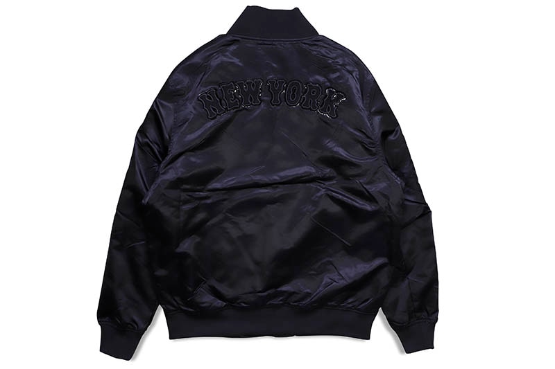 PRO STANDARD NEW YORK METS TRIPLE BLACK SATIN JACKET