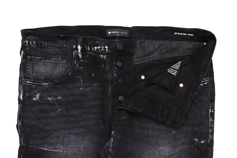 PURPLE BRAND LOW RISE SKINNY JEAN (P001-BWS:BLACK WASH SILVER  