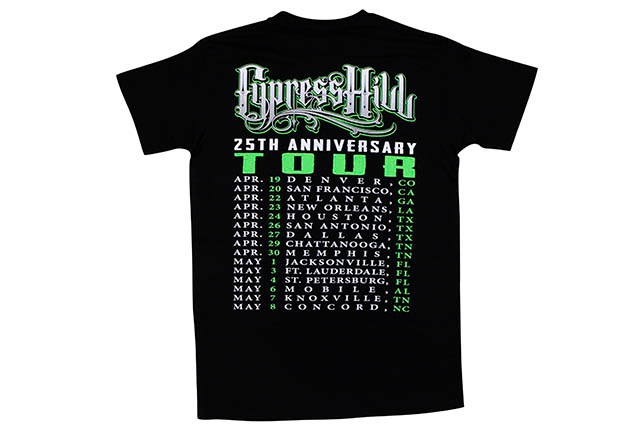 CYPRESS HILL 25TH ANNIVERSARY TOUR T-SHIRT (BLACK)