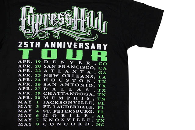 CYPRESS HILL 25TH ANNIVERSARY TOUR T-SHIRT (BLACK)