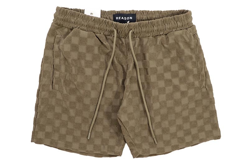 REASON CLOTHING CHECKERBOARD TOWEL SHORTS (RSP-041:BROWN)