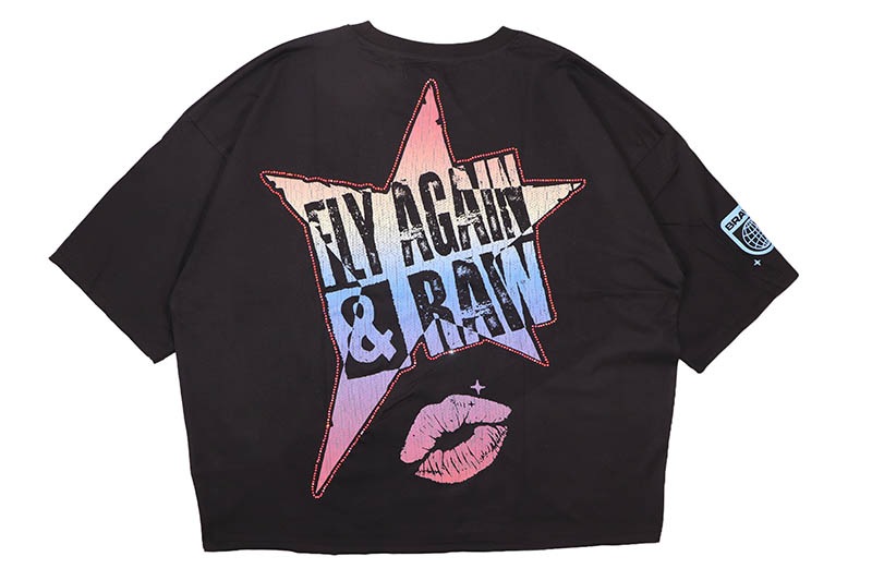 ROKU STUDIO FLY AGAIN BOXY TEE (RK1482074:WASHED BLACK)