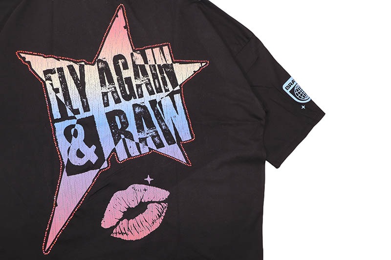 ROKU STUDIO FLY AGAIN BOXY TEE (RK1482074:WASHED BLACK)