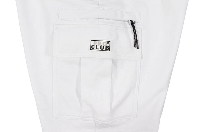 PRO CLUB COMFORT FRENCH TERRY CARGO SHORT - 11 INCH INSEAM (SNOW WHITE) 13PC0402
