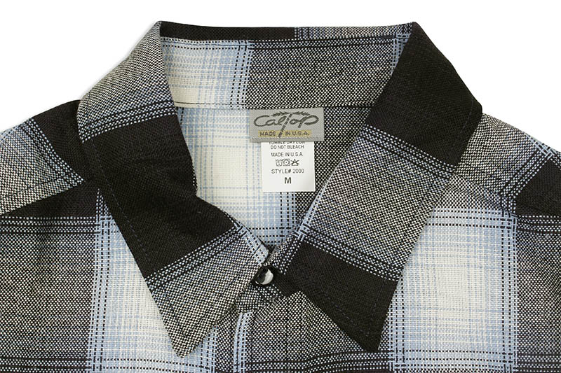 CALTOP PLAID FLANNEL LONG SLEEVE SHIRT (#2000:NAVY/SKY BLUE)