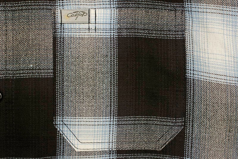 CALTOP PLAID FLANNEL LONG SLEEVE SHIRT (#2000:NAVY/SKY BLUE)