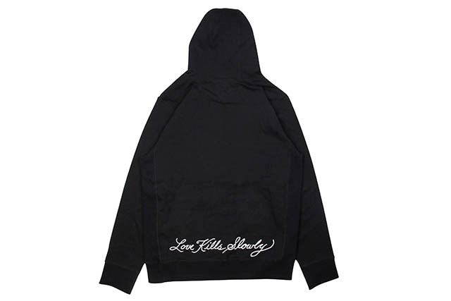 ED HARDY EMBROIDERED SKULL DAGGER HOODIE (BLACK)